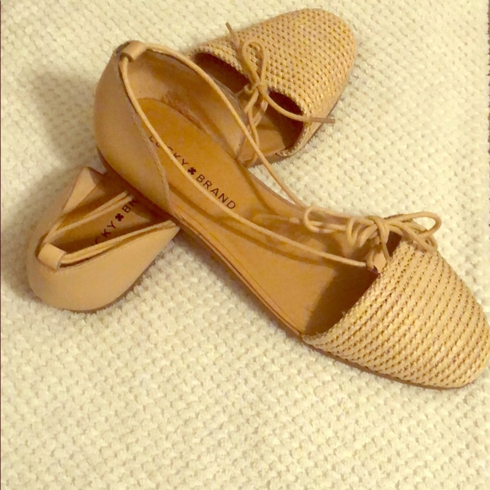 Lucky brand bisque Cabo woven flats